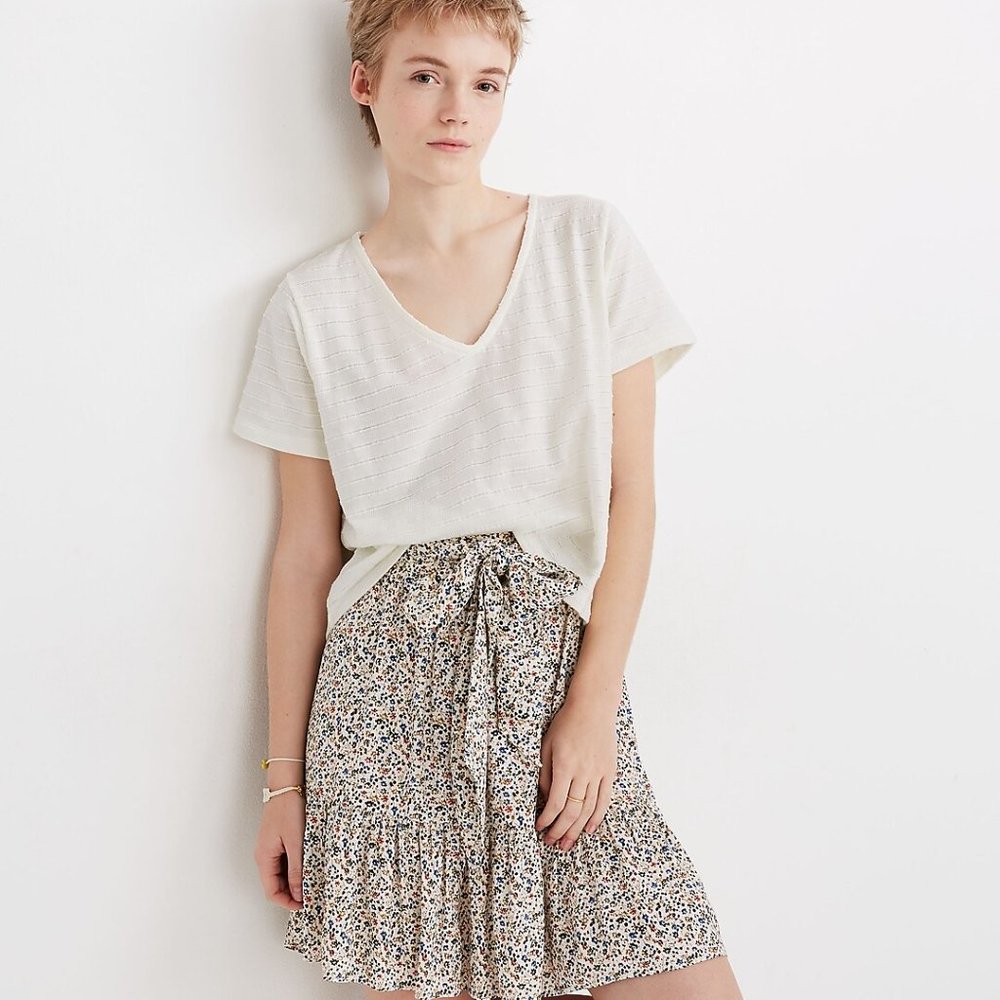 NEW Madewell Textured V-Neck Setlist Boxy Top